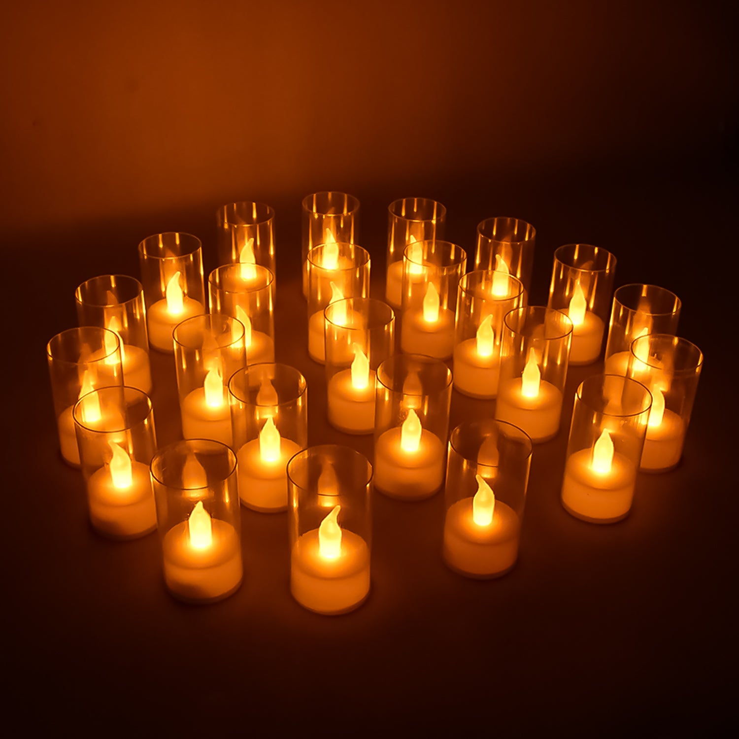 Flameless Candles With Transparent Plastic Covers Set Of 24 Pcs Led Flameless Candles With Transparent Plastic Covers Set Of 24 Pcs Led